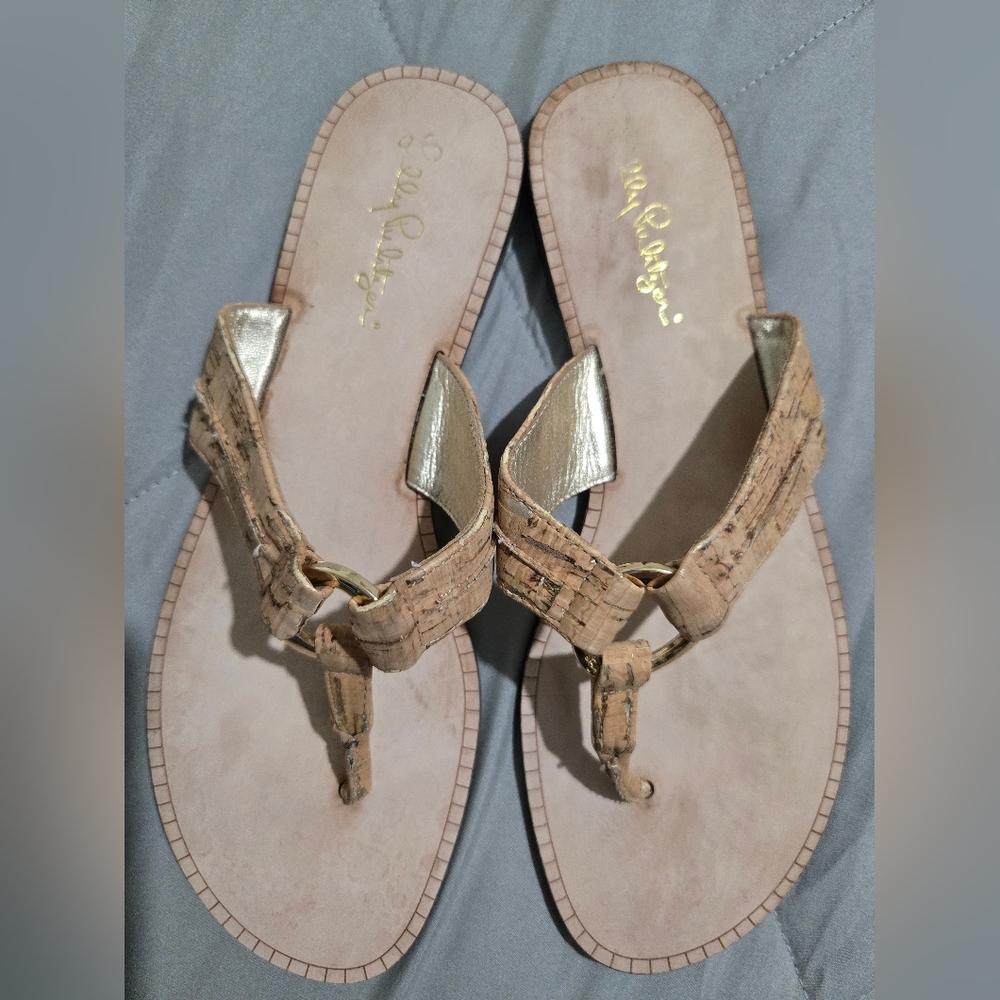 Tan and Gold Women's Sandals